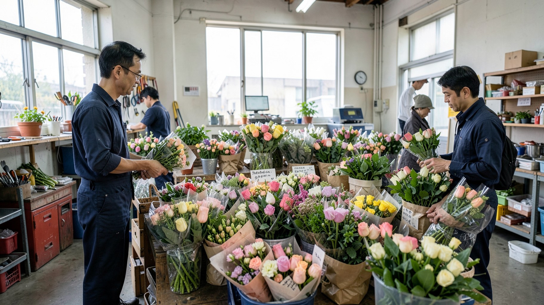 花店の仕入れと入荷ロット設計に関するAI生成イメージ写真