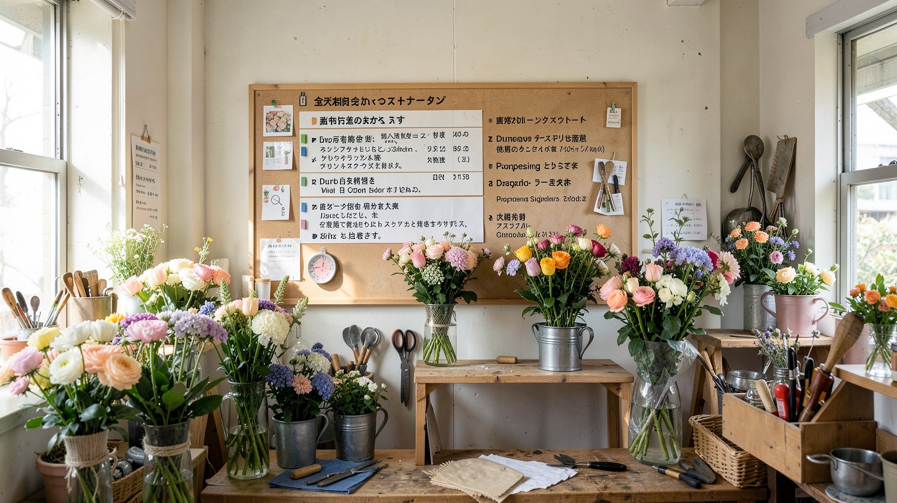 母の日など繁忙期の仕入・能力計画に関するAI生成イメージ写真